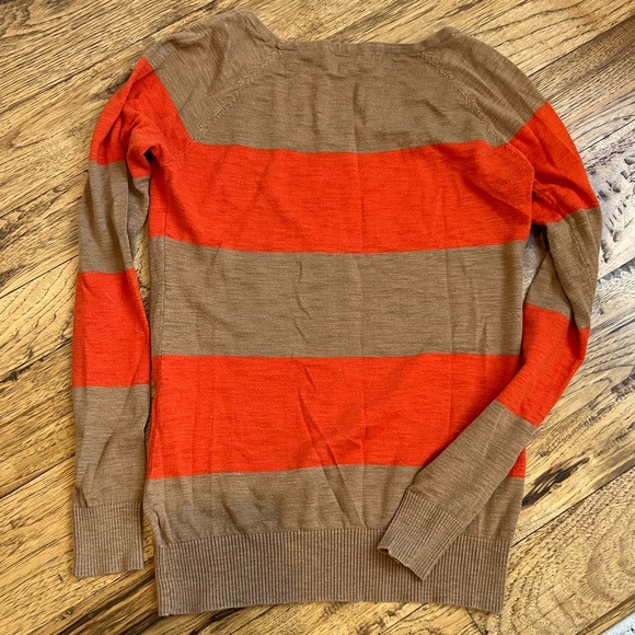 Forever 21 Orange & Camel Striped Sweater S - Picture 5 of 5